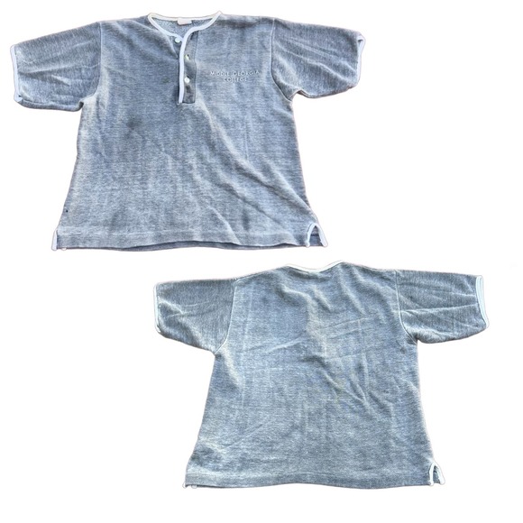 1960s Middle Georgia College Henley Short Sleeve Sweatshirt / Women’s Small * - Picture 3 of 4